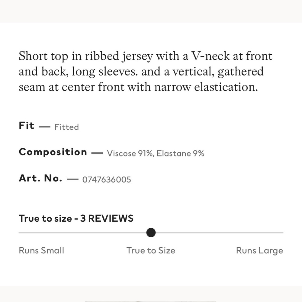 H&M Ribbed V-Neck Long Sleeve Top - Picture 7 of 7